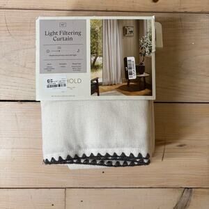 Threshold NWT Cream Embroidered Edge Light Filtering Curtain Panel 54x95